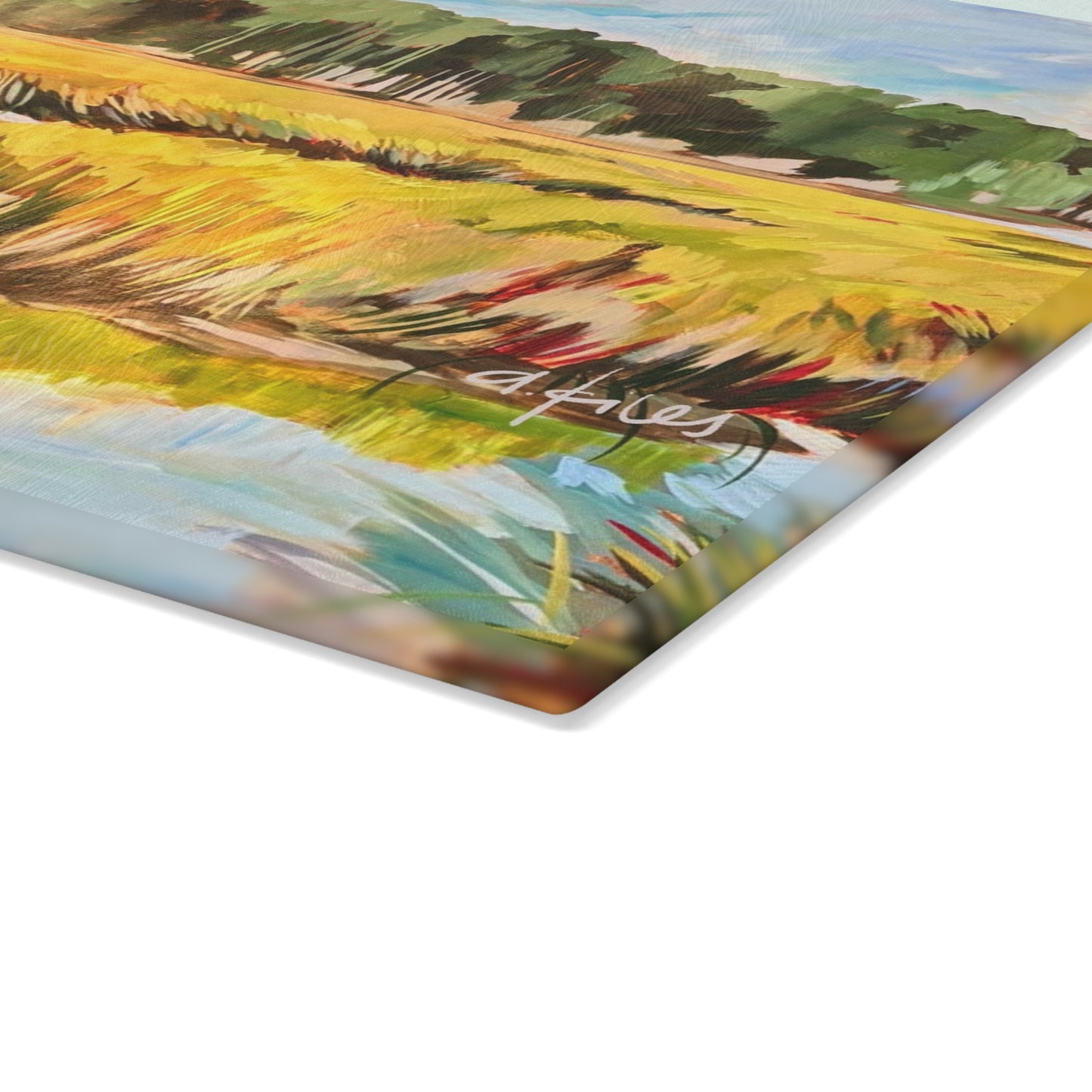 Fresh Marshscape Glass Cutting Board