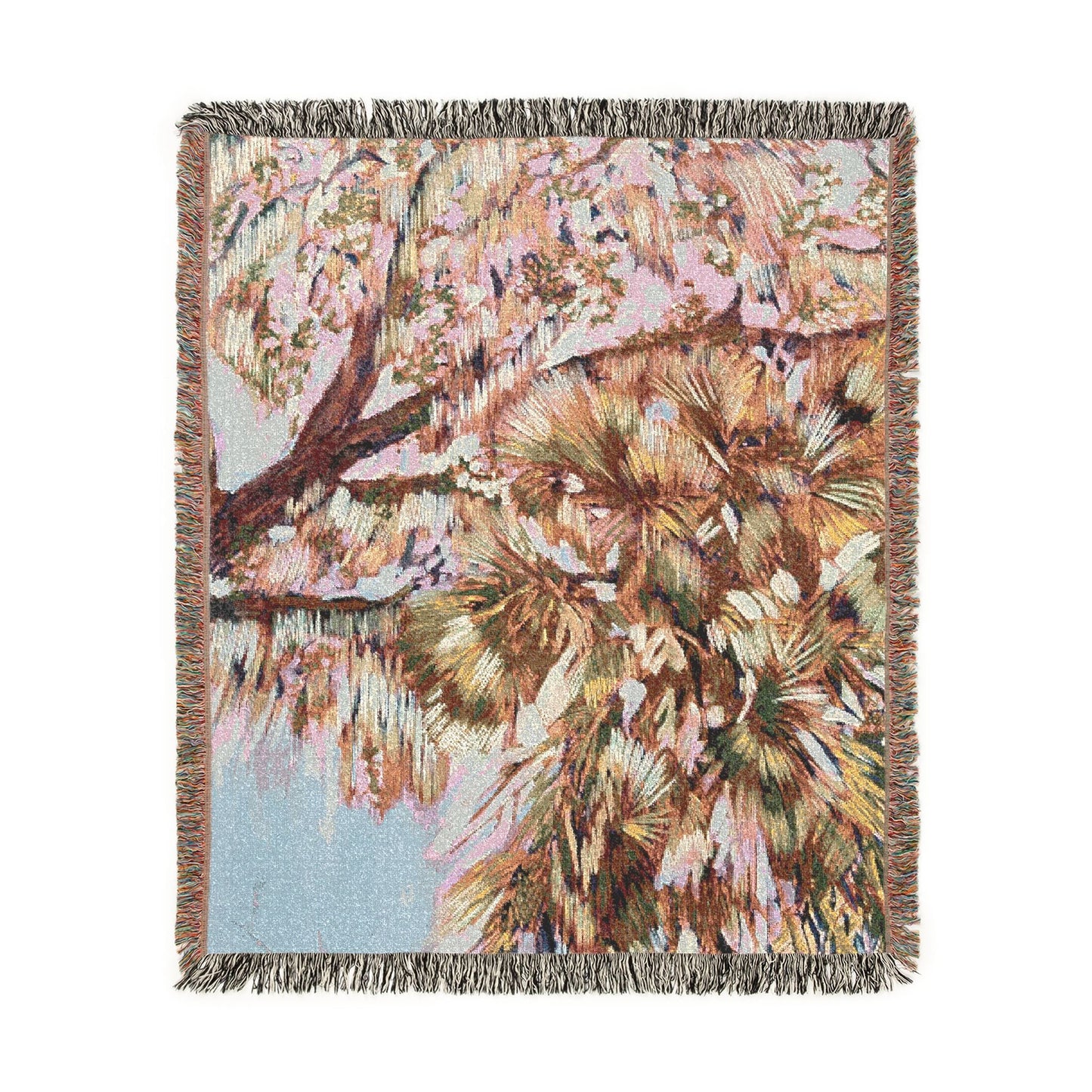 Pink Palm Woven Blanket