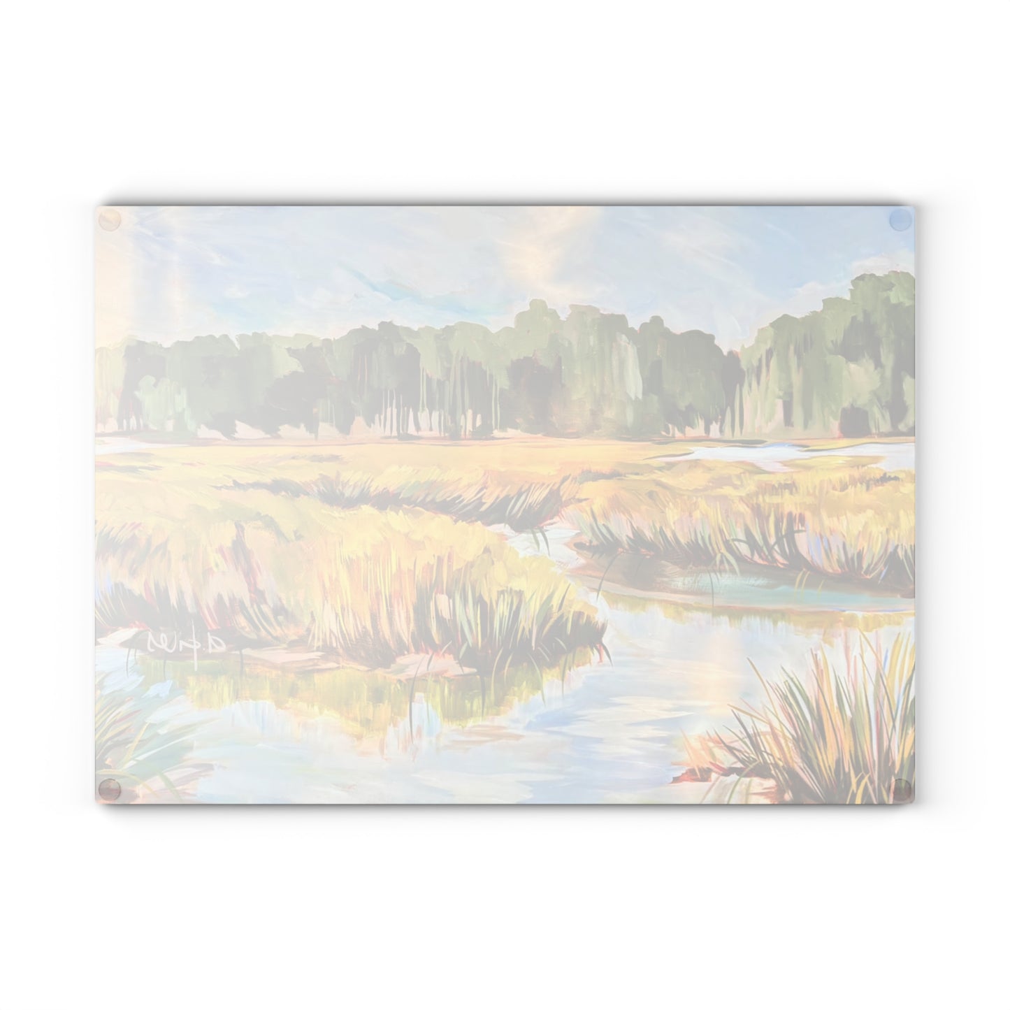 Fresh Marshscape Glass Cutting Board